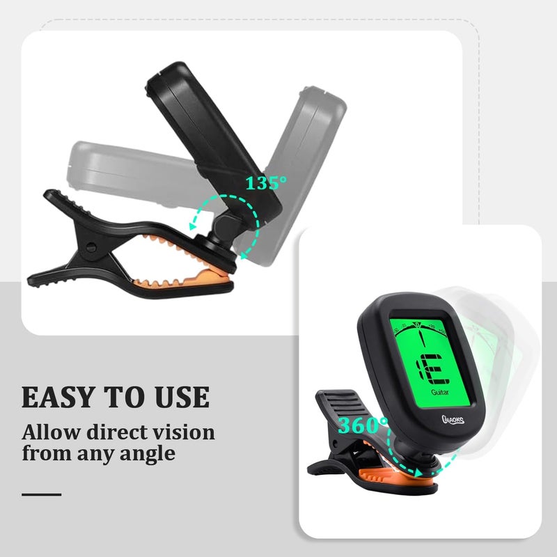 LALAOKS 20Pack Guitar Tuner Clip on Bulk,Acoustic Guitar Bass Violin Ukulele Tuner - Image 2